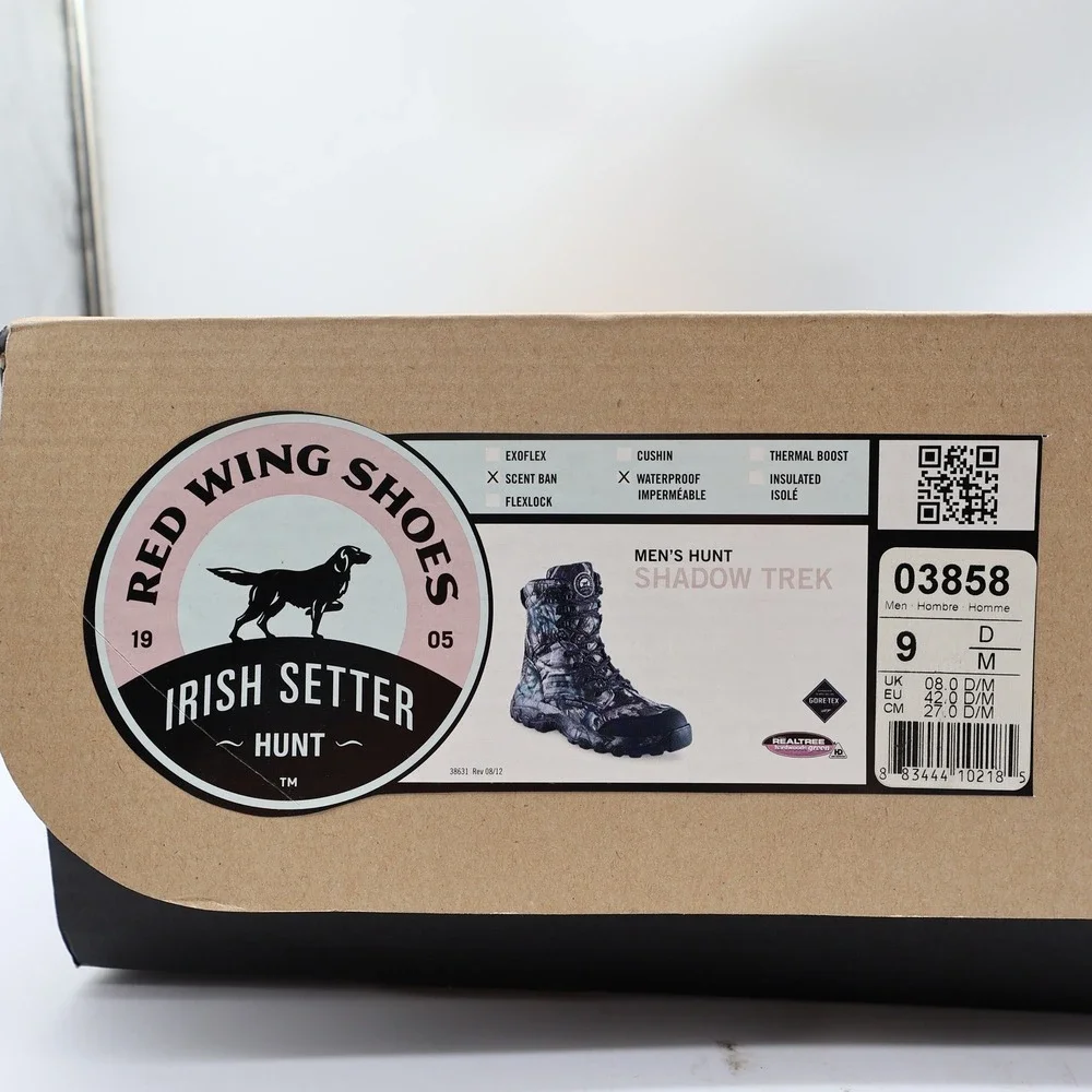 Irish Setter Boots Mens Size 9 D Shadow Trek Gore-Tex Camo Hunting 3858 NIB